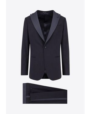 Giorgio Armani Soho Wool Tuxedo Suit - Blue