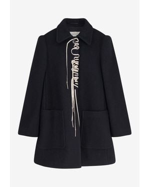 Dries Van Noten Rebela Tied Single-Breasted Coat - Blue