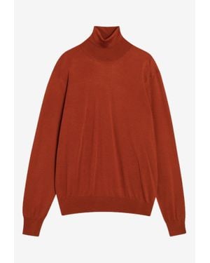 Saint Laurent Turtleneck Wool Sweater - Red