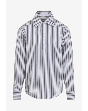 Dries Van Noten Cedon Striped Buttoned Shirt - White