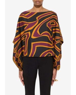 PUCCI Labirinto Print Silk Blouse - Black