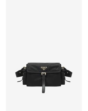 Prada Medium Explore Re-Nylon Crossbody Bag - Black