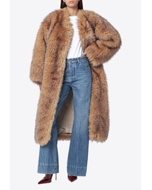 ROTATE BIRGER CHRISTENSEN Faux-Fur Long Coat - Blue