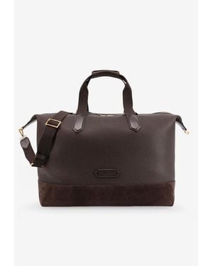 Tom Ford Grained Leather Travel Bag - Brown