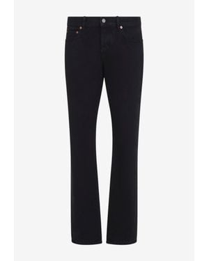 Saint Laurent Washed Slim-Leg Jeans - Blue