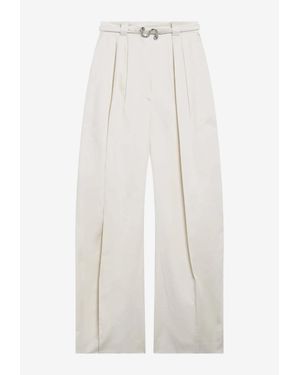 Sportmax Oversized Vanilla Gabardine Pants - White