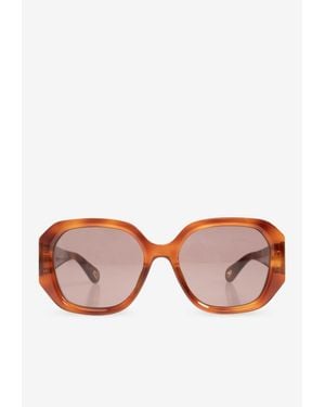 Chloé Marcie Geometric Sunglasses - Pink