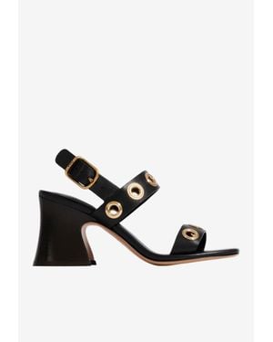 Chloé Janis 80 Calf Leather Slingback Sandals - White