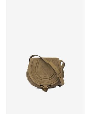 Chloé Small Marcie Suede Crossbody Bag - Green