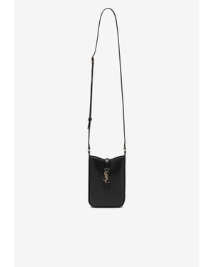 Saint Laurent Mini Le 5 À 7 Leather Shoulder Bag - White