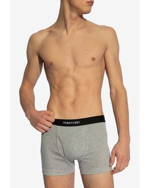 Tom Ford Logo Waistband Boxers - Blue