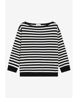 Weekend by Maxmara Stecca Boat-Neck Stripe Sweater - Black