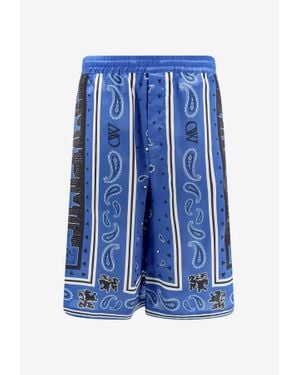 Off-White c/o Virgil Abloh Bandana Print Bermuda Shorts - Blue