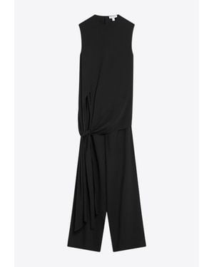 Alaïa Full Jumpsuit With Knotted-Sash - Black