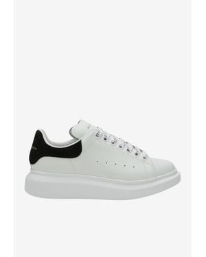 McQueen Oversized Leather Low-Top Sneakers - White