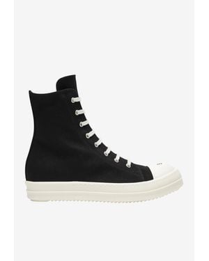 Rick Owens Tower Canvas High-Top Sneakers - Black
