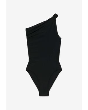 Rick Owens Twist One-Shoulder One-Piece Swimsuit - Black