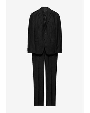 Prada Single-Breasted Wool Suit - Black