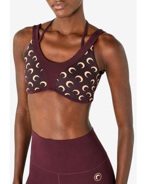 Marine Serre Moon Print Sports Bra - Red