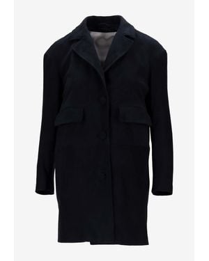 LA ROSE Essential Single-Breasted Coat - Blue