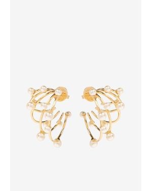 Tory Burch Multi Hoop Pearl Earrings - White