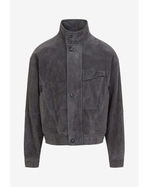 Giorgio Armani Blouson Suede Leather Jacket - Grey
