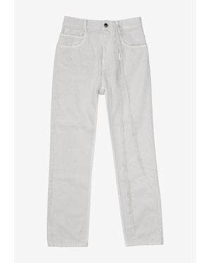 Ann Demeulemeester Washed Straight-Leg Jeans - White