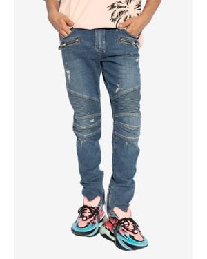 Balmain Jeans With A Logo - Blue