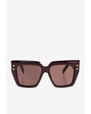 Balmain B-Fame Pb Logo Cat-Eye Sunglasses - Brown