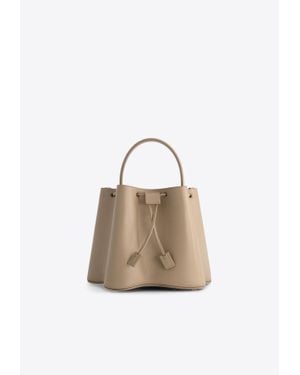 Mlouye Mini Alto Calf Leather Bucket Bag - White