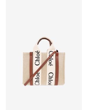 Chloé Small Woody Tote Bag - White