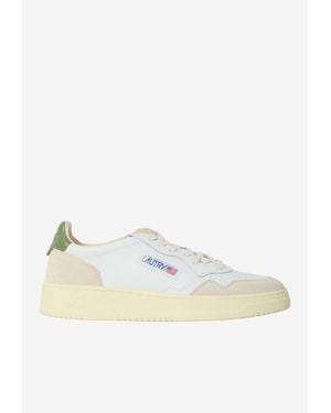 Autry Medalist Leather And Suede Sneakers - White