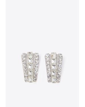 Self-Portrait Multi Crystals Earrings - White