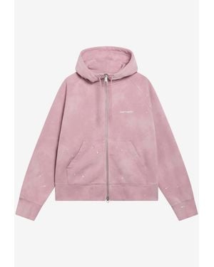 Carhartt Zip-Up Hooded Painter Sweatshirt - Pink
