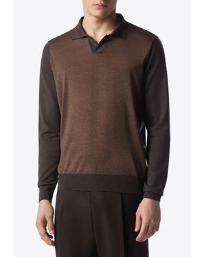 Corneliani Fine Wool Polo Sweater - Brown