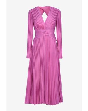 Mossman Stars Aligned Pleated Midi Dress - Pink