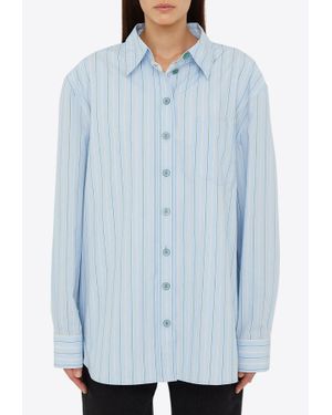 Christopher Esber Gemini Striped Long-Sleeved Shirt - Blue