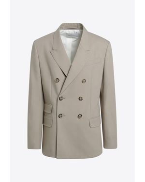 Ami Paris Wool Gabardine Blazer - Grey