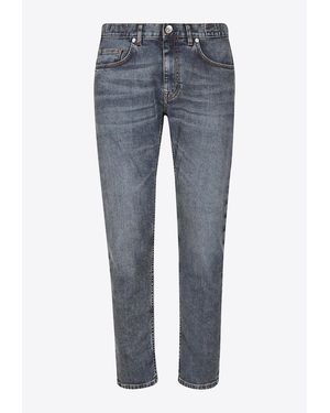 Eleventy Washed Straight-Leg Jeans - Gray