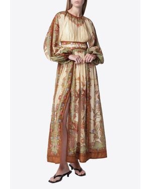 Zimmermann Indra Floral Print Maxi Dress - Natural