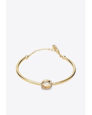 Fendi Everround Crystal-Embellished Bracelet - White