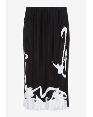 Lanvin Pleated Midi Skirt - Black