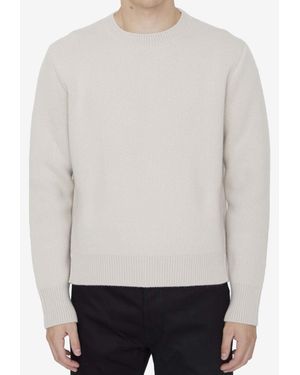 Lanvin Wool-Blend Crewneck Sweater - White
