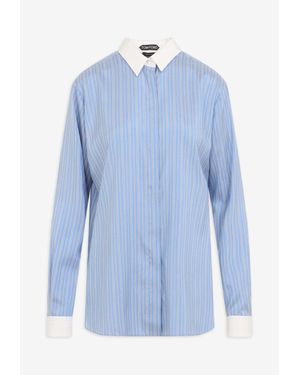 Tom Ford Striped Silk Shirt - Blue