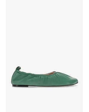Niccolò Pasqualetti Obliqua Soft Leather Ballet Flats - Green