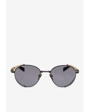 Balmain Brigade 1 Round Sunglasses - Gray