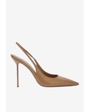 Paris Texas Lidia 105 Patent Leather Slingback Pumps - White