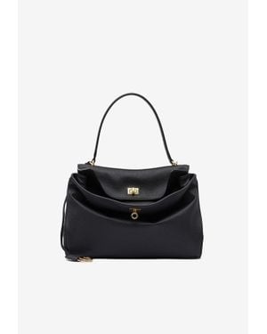 Balenciaga Medium Rodeo Grained Leather Shoulder Bag - Black