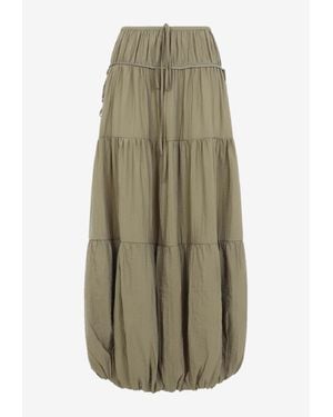 Co. Gathered Midi Bubble Skirt - Green