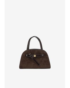 Tory Burch Small Romy Suede Bowling Bag - Brown